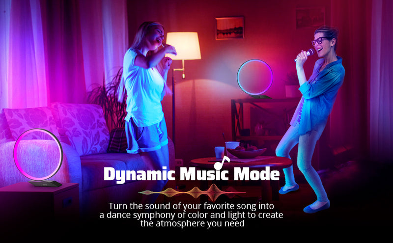 Feelin Light Q1: SMART DIY AMBIENT LIGHT ROBOT  Smart RGB Modern Table Lamp, Sync Music and APP Control, with Radar Sensor, Automatic Dimming and Touchless dimming Function, Figure Stand, for Bedroom, Living Room and Gaming Room