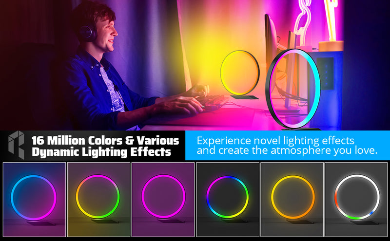 Feelin Light Q1: SMART DIY AMBIENT LIGHT ROBOT  Smart RGB Modern Table Lamp, Sync Music and APP Control, with Radar Sensor, Automatic Dimming and Touchless dimming Function, Figure Stand, for Bedroom, Living Room and Gaming Room