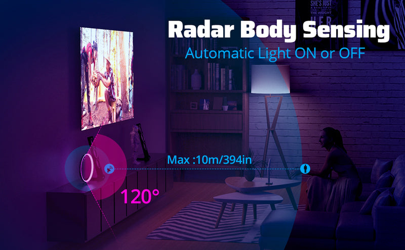 Feelin Light Q1: SMART DIY AMBIENT LIGHT ROBOT  Smart RGB Modern Table Lamp, Sync Music and APP Control, with Radar Sensor, Automatic Dimming and Touchless dimming Function, Figure Stand, for Bedroom, Living Room and Gaming Room